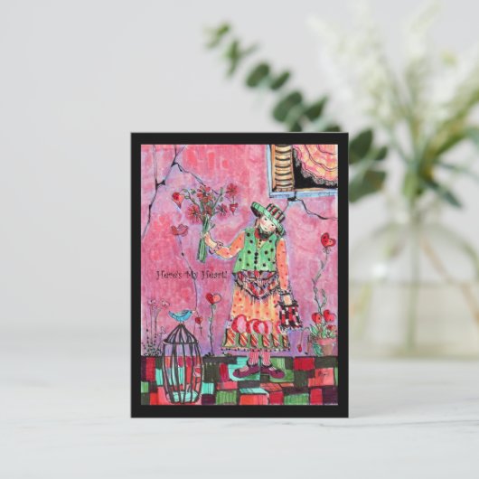 Hier is mijn hart briefkaart (Staand voorkant)