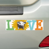 Hier is mijn LOVE van Sunflower Piggy Bumpersticker (Op auto)