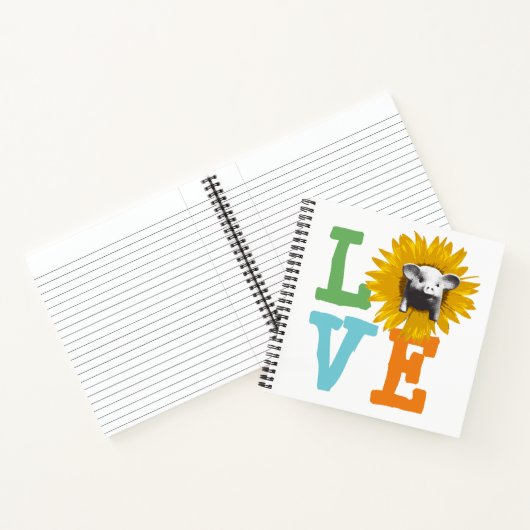Hier is mijn LOVE van Sunflower Piggy Notitieboek (Binnen)