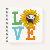 Hier is mijn LOVE van Sunflower Piggy Notitieboek (Voorkant)