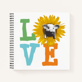 Hier is mijn LOVE van Sunflower Piggy Notitieboek
