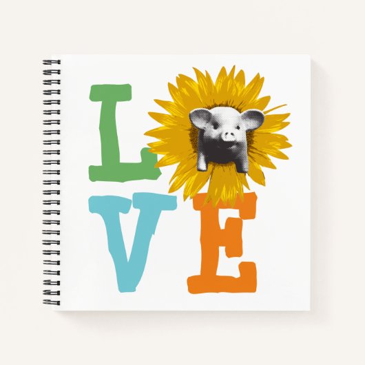 Hier is mijn LOVE van Sunflower Piggy Notitieboek (Voorkant)