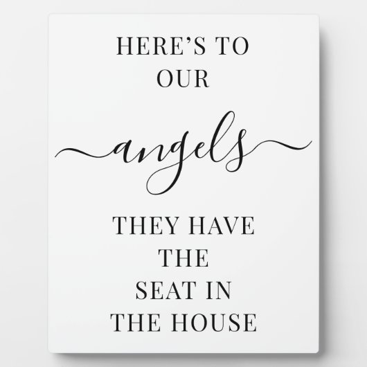 Hier is om onze Angels Memorial bruiloft feestjes  Fotoplaat (Voorkant)