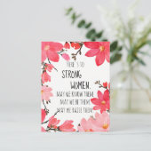 Hier is om sterke vrouwen Waterverf Floral Clemati Briefkaart (Staand voorkant)