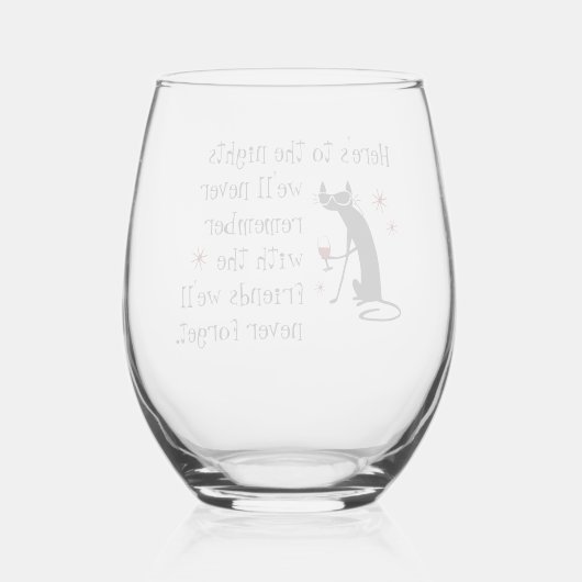 Hier is op de Nights Friends Toast Wijnglas Zonder Voet (Achterkant)