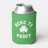 Hier is Paddy Funny St. Patrick's Day Shamrock Blikjeskoeler (Blikje Voorkant)