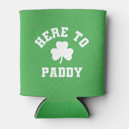 Hier is Paddy Funny St. Patrick's Day Shamrock Blikjeskoeler (Voorkant)