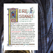 HIER IS STAND GOD HELP ME MARTIN LUTHER CITAAT CANVAS AFDRUK