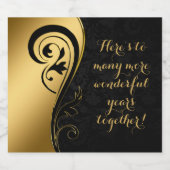 Hier is to More Wonderful Years Wedding Jubileum Sparkling Wijnetiket (Enkel label)