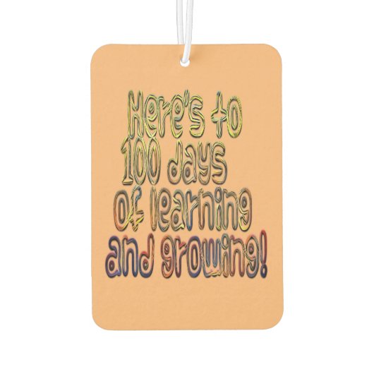 Hier is tot 100 dagen leren en groeien! luchtverfrisser (Achterkant)