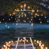 Hier is voor altijd elegante witte bruiloft welkom acryl bord