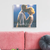 Hier is voor altijd Mr Mrs Wedding Foto. Canvas Afdruk (Insitu (Woonkamer))