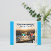 Hier is voor het gezond verstand feestdagenkaart (Staand voorkant)