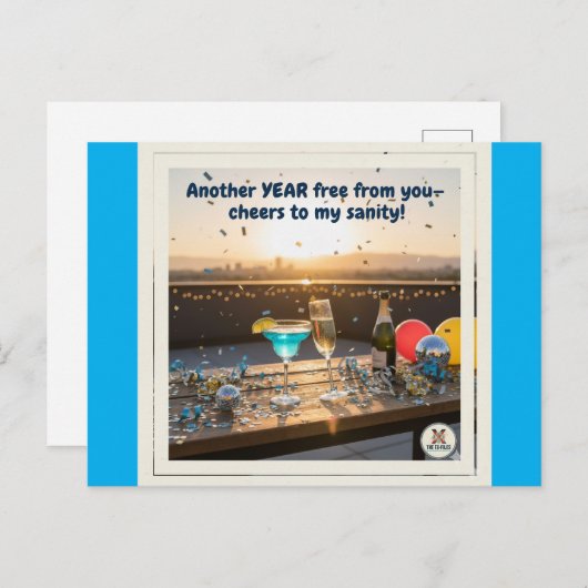 Hier is voor het gezond verstand feestdagenkaart (Voorkant / Achterkant)