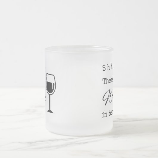 Hier is wijn. matglas koffiemok (Center)