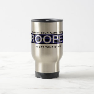 (Hier Jouw naam invoegen) State Trooper Travel Mug Reisbeker