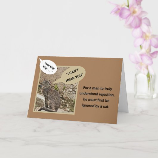 "HIER KAT, KAT"/CUTE CAT IGNORME EIGENAAR KAART (Orchidee)