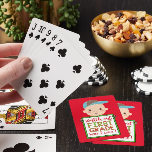 HIER KIJK IK EEN EERSTE GRADE UIT. POKERKAARTEN (Insitu)