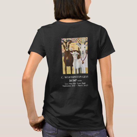 "Hier kijk je naar je kind" Geit T-Shirt (Achterkant)