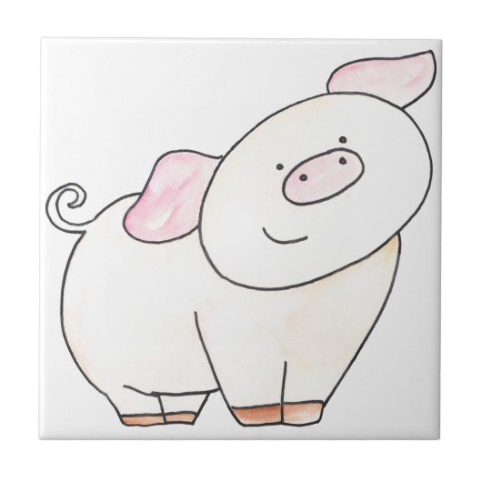 Hier kijk je naar PigOut van Serena Bowman Tegeltje (Voorkant)