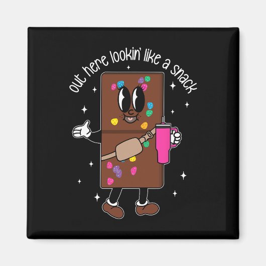 Hier kijken als een snack boujee chocoladewaarde magneet (Voorkant)
