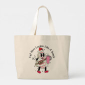 Hier kijken als een snack - Christmas Tree Cake Grote Tote Bag (Achterkant)