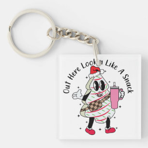 Hier kijken als een snack - Christmas Tree Cake Sleutelhanger