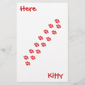 Hier Kitty Cat Paws Briefpapier (Voorkant)