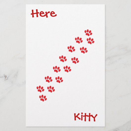 Hier Kitty Cat Paws Briefpapier (Voorkant)