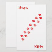 Hier Kitty Cat Paws Briefpapier (Voorkant / Achterkant)