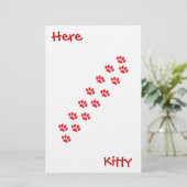 Hier Kitty Cat Paws Briefpapier (Staand voorkant)