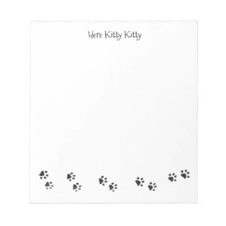 Hier Kitty Kitty Pootafdrukken Notitieblok