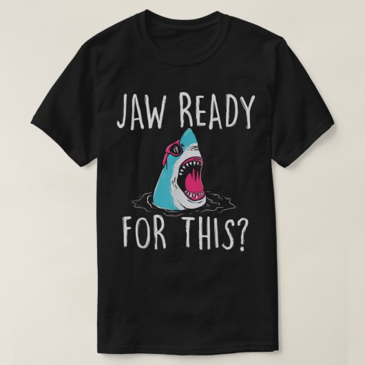 Hier klaar voor - grappige Shark Lover Ocean Wildl T-shirt (Design voorkant)