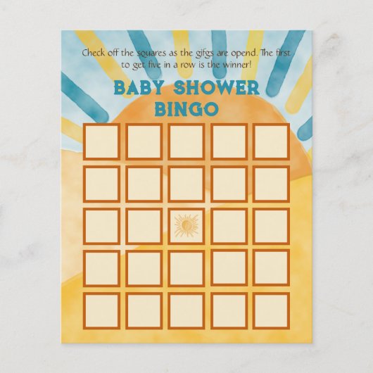 Hier kom je blauw Ray Sunshine Baby shower Bingo G (Voorkant)