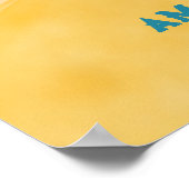 Hier kom je Blauwe Zonnevel Baby shower Fun Hunt G Poster (Hoek)