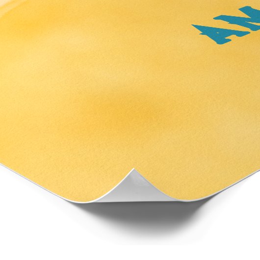 Hier kom je Blauwe Zonnevel Baby shower Fun Hunt G Poster (Hoek)