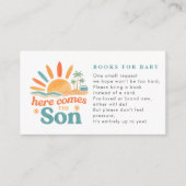 Hier komen de boeken voor Baby shower Informatiekaartje (Voorkant)