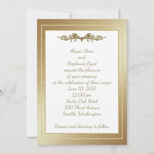 Hier komen de bruiden bruiloft uitnodiging (Achterkant)