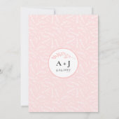 Hier komen de bruiden moderne blush roze bruiloft kaart (Achterkant)