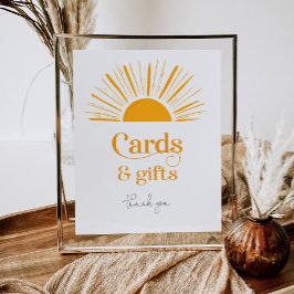 Hier komen de Kaarten en geschenken van de zon Poster