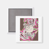 Hier komen de problemen | Neon achtergrond Magneet (Voorkant / Achterkant)