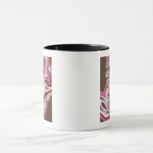 Hier komen de problemen | Neon achtergrond Mok (Midden)