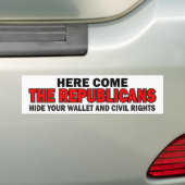 Hier komen de republikeinen bumpersticker (Op auto)