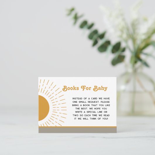 Hier komen de Son boeken voor Baby Insert Visitekaartje (Staand voorkant)