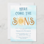 Hier komen de zonen Baby Shower Kaart (Voorkant)
