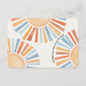 Hier komen de zonneschijnboeken voor Baby Kaart (Achterkant)