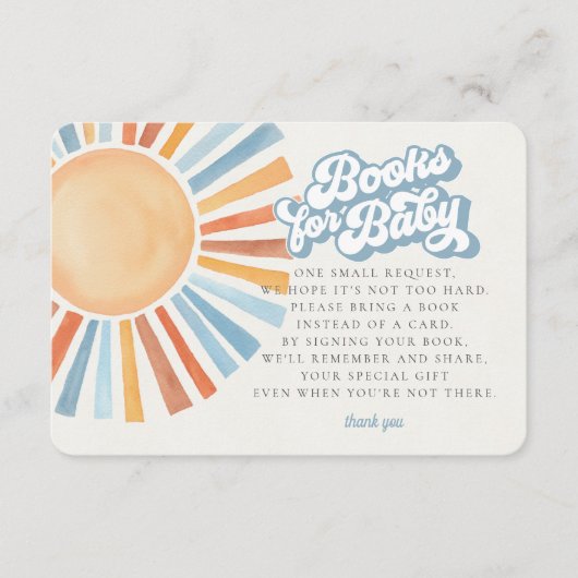 Hier komen de zonneschijnboeken voor Baby Kaart (Voorkant)