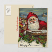 Hier komen kerstkerstbriefkaarten feestdagenkaart (Voorkant / Achterkant)