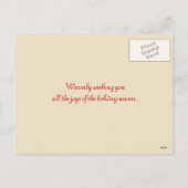 Hier komen kerstkerstbriefkaarten feestdagenkaart (Achterkant)