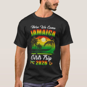 Hier komen we 2026 Jamaica Meisjesreis Zomer Vakan T-shirt